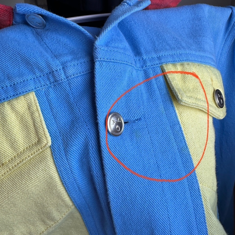 Current Mood Vintage 80’s Colorblock Denim Cropped Jacket Size M - Picture 9 of 9